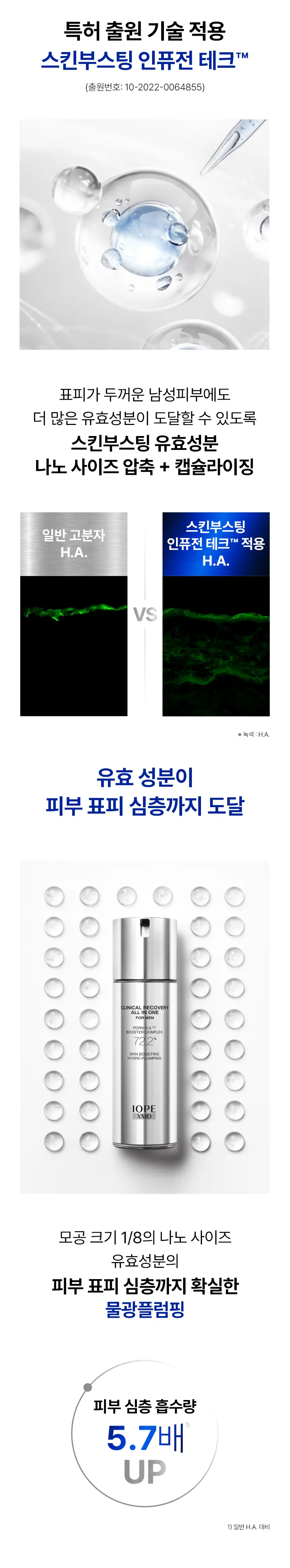 [맨PDRN]아이오페 XMD 클리니컬 리커버리 올인원 포맨 기획 120g(+30g) 상세페이지 7
